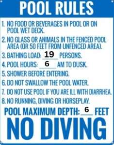 pool rules